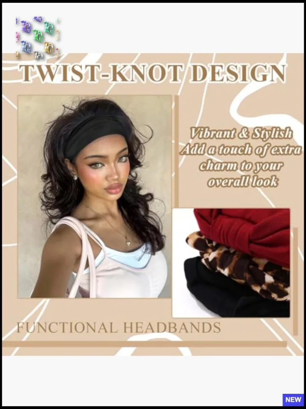 Boho Knotted Turban Headbands Non-Slip Soft Polyester Spandex Hair Wraps